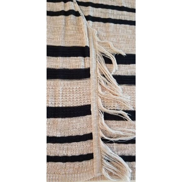 Maurices Knit Open Black Tan Stripe Cardigan Vest - Picture 5 of 10